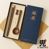 Kyoto Elegance – Holzlöffel + Essstäbchen Set