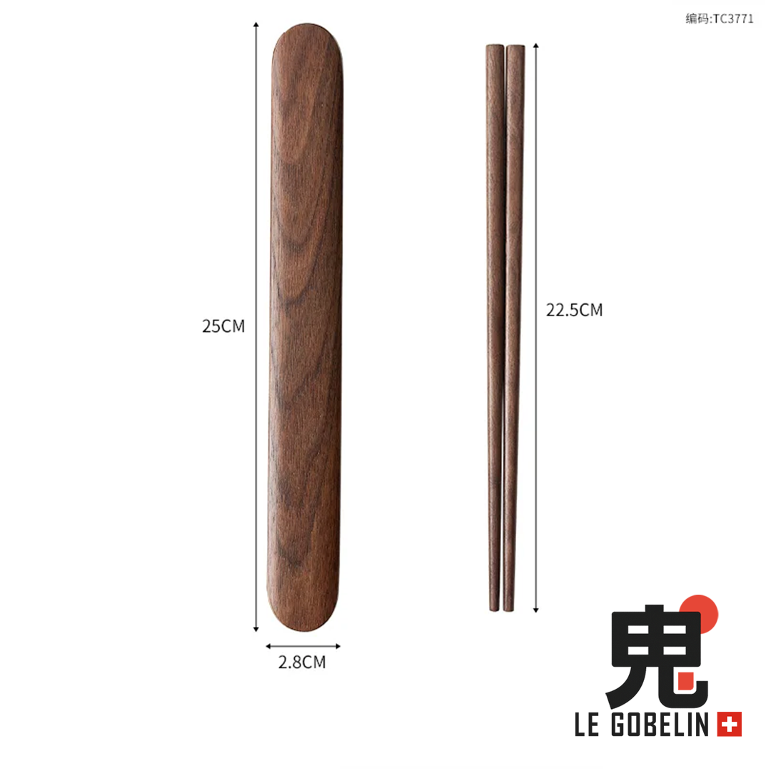 Élégance Nomade – Coffret de Baguettes avec Étui en Bois