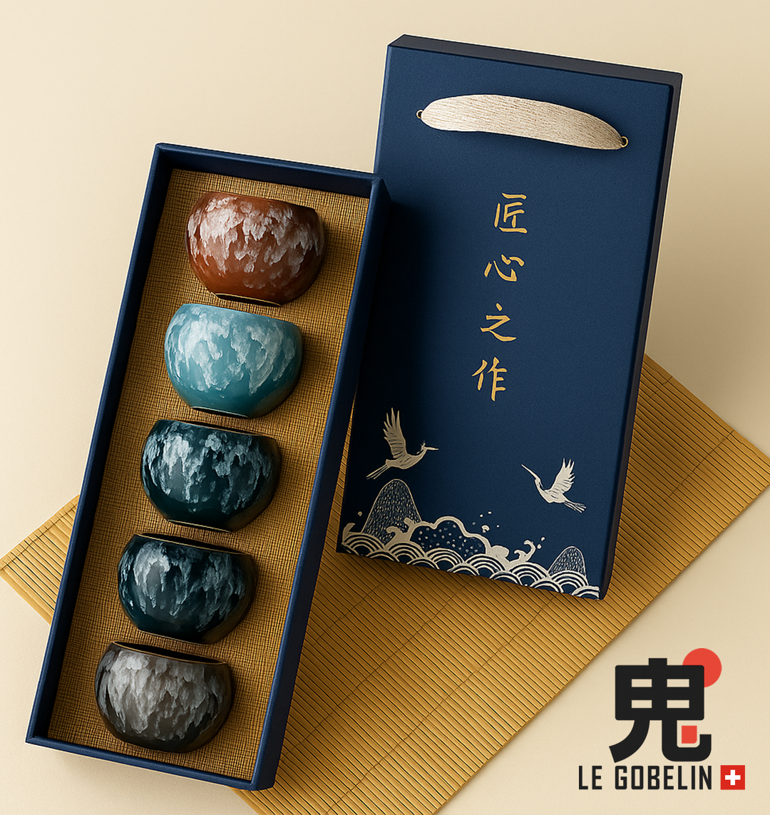 Coffret Les 5 Éléments – Set de Tasses Artisanales en Céramique