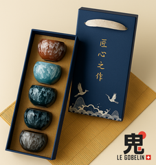 Coffret Les 5 Éléments – Set de Tasses Artisanales en Céramique