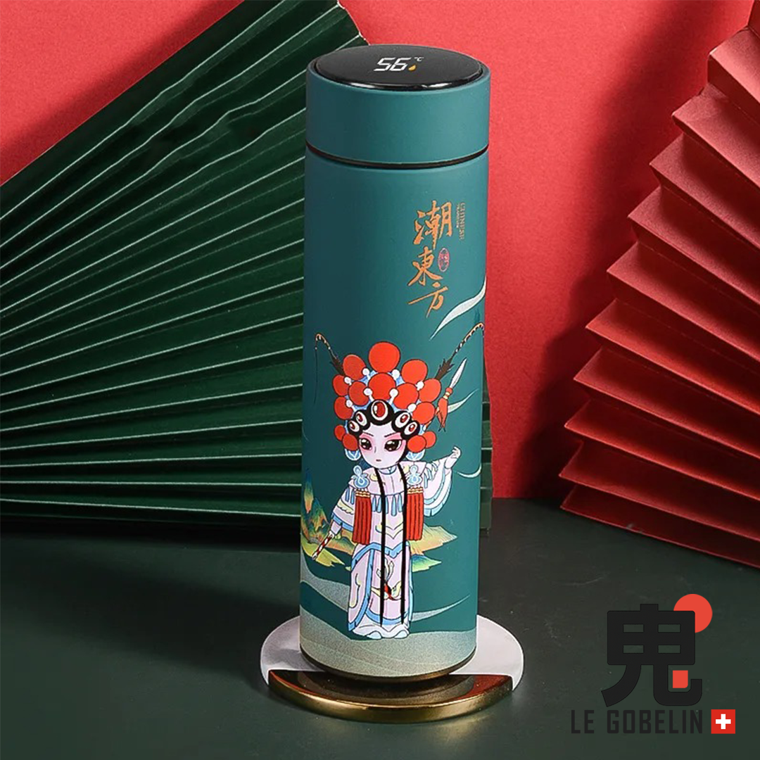 Thermos Intelligente 500 ml – Design Asiatique & Affichage Digital