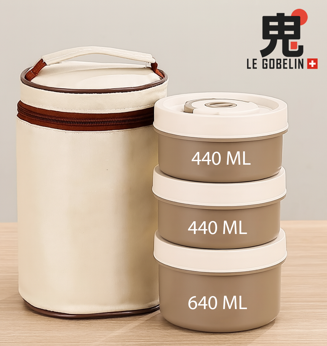 Bento Élégance – Boîte Repas Isotherme avec Sac de Transport
