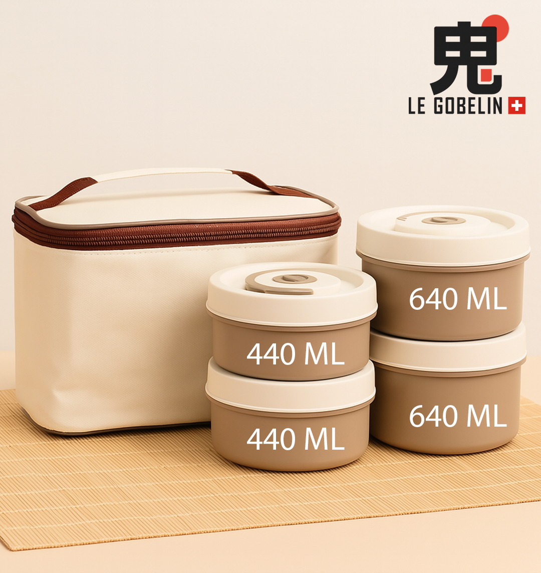 Bento Élégance – Boîte Repas Isotherme avec Sac de Transport