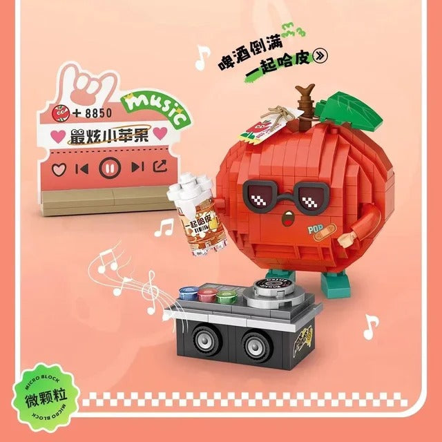 Mini Fruizik – Figurines Fruits Musicaux en Micro-Briques