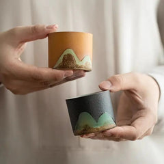 Montagnes de Fuchun – Coffret de Tasses en Céramique Artisanale (Lot de 3)