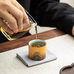 Montagnes de Fuchun – Coffret de Tasses en Céramique Artisanale (Lot de 3)