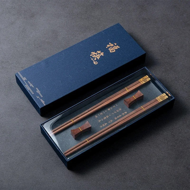 Kyoto Élégance – Coffret de Baguettes en Bois
