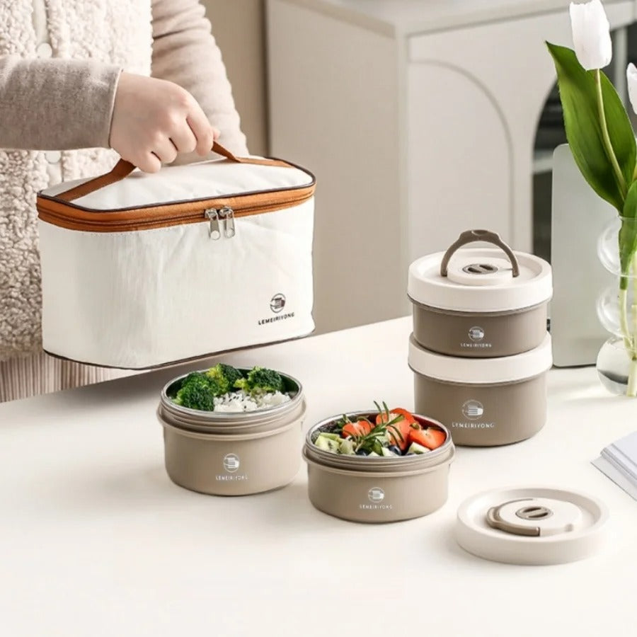 Bento Élégance – Boîte Repas Isotherme avec Sac de Transport