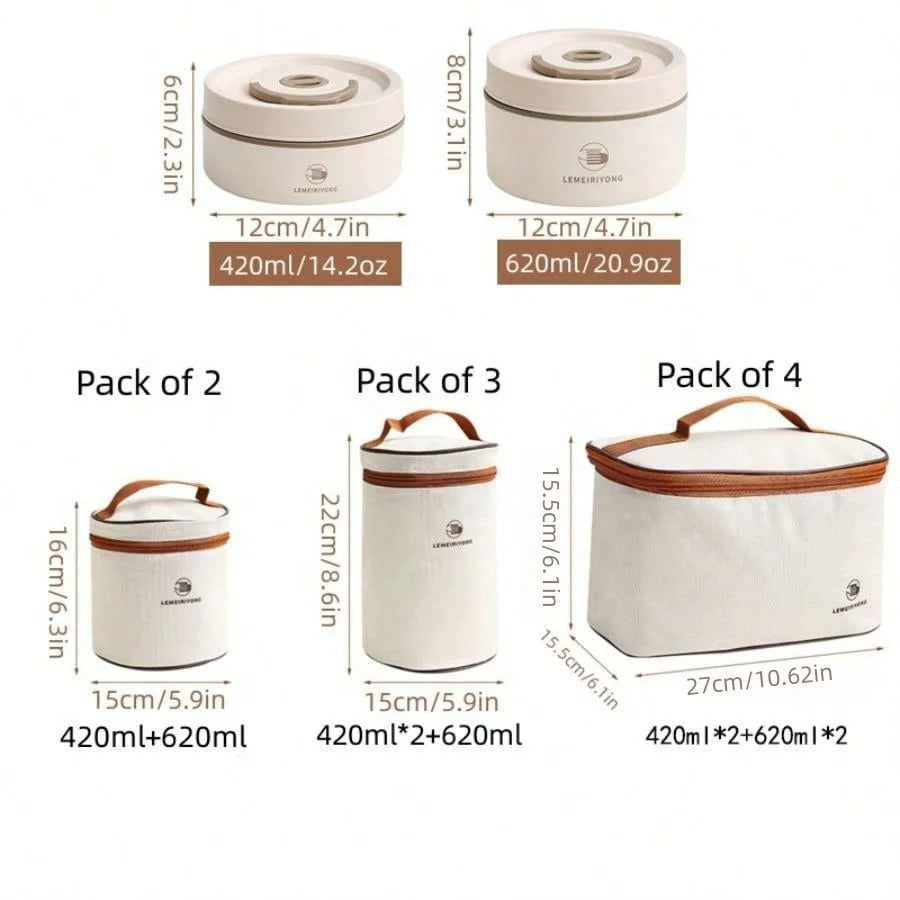Bento Élégance – Boîte Repas Isotherme avec Sac de Transport